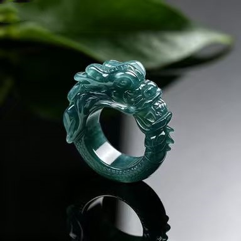 Jadeite A-grade blue water dra - đánh giá và giá Rings