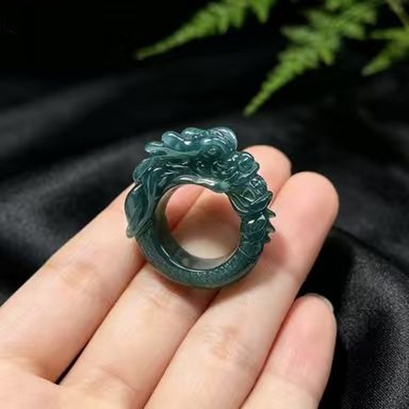 Jadeite A-grade blue water dra - đánh giá và giá Rings