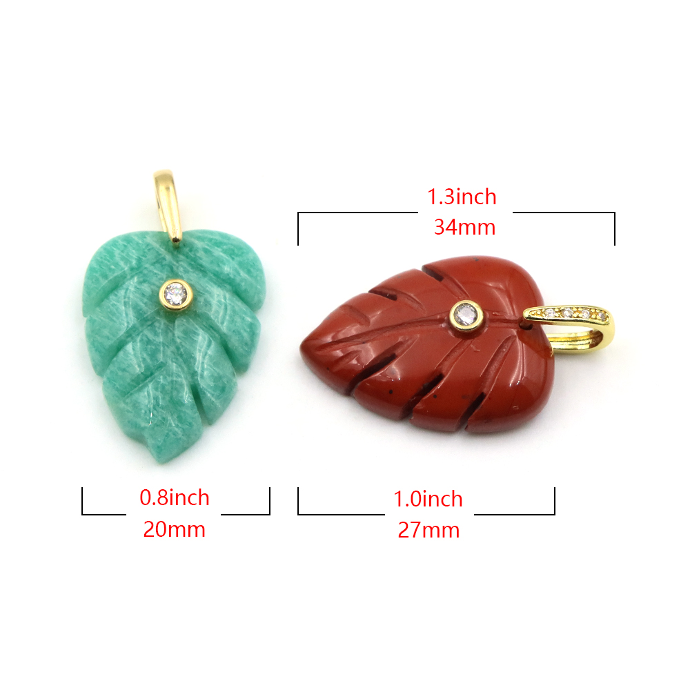 Trendy Leaf Natural Gemstone C - đánh giá và giá Crystal Pendant Necklace Natural Stone