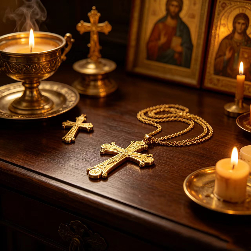 Premium Orthodox Crucifix Neck - đánh giá và giá Cross Pendant Necklace Gold