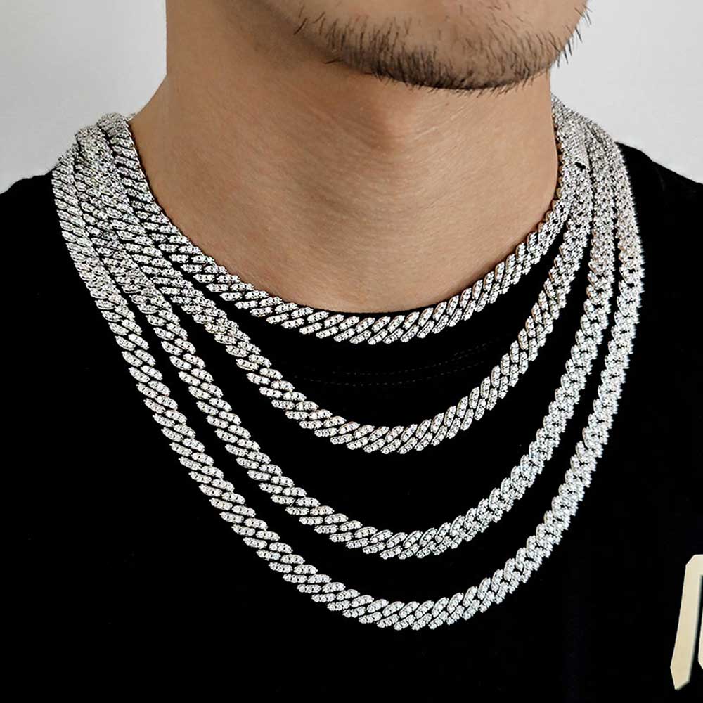 8MM1Row Zircon Women's Necklac - đánh giá và giá Cuban Link Chain 12Mm