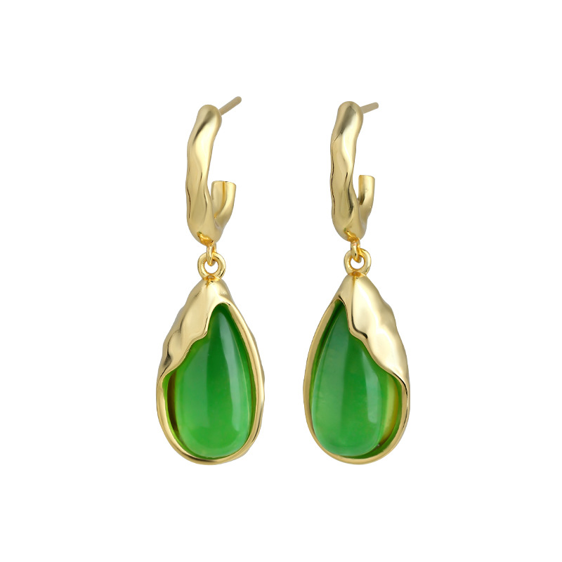 Green Real Jade Water Drop Ear - đánh giá và giá Earrings