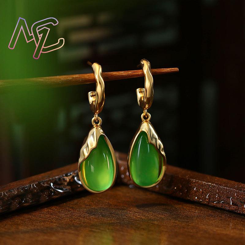 Green Real Jade Water Drop Ear - đánh giá và giá Earrings