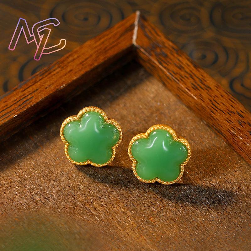 Green Natural Jade Clover Earr - đánh giá và giá Earrings