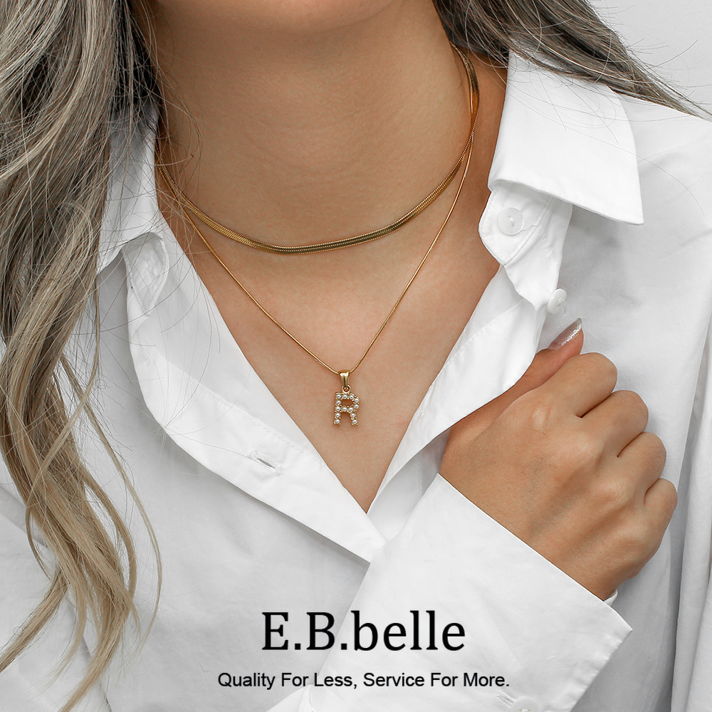 2022 Mới Chống Thấm Nước Thép  - đánh giá và giá Initial Letter Necklace 18K Gold