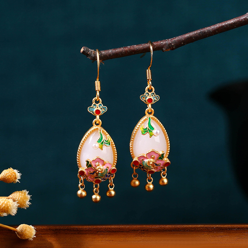 Natural Jade Flower Earrings C - đánh giá và giá Earrings
