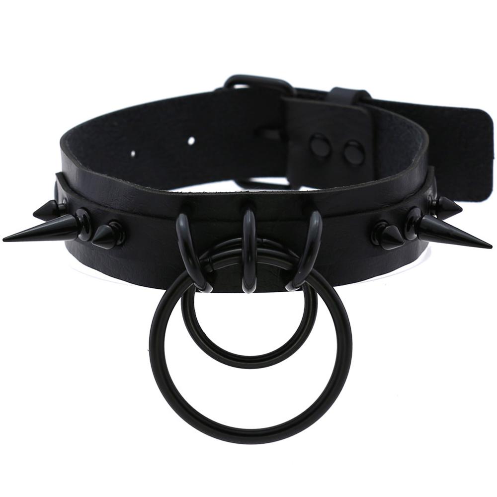 Đen Nhọn Choker Gót Da Mũi Nhọ - đánh giá và giá Goth Punk Spike Choker