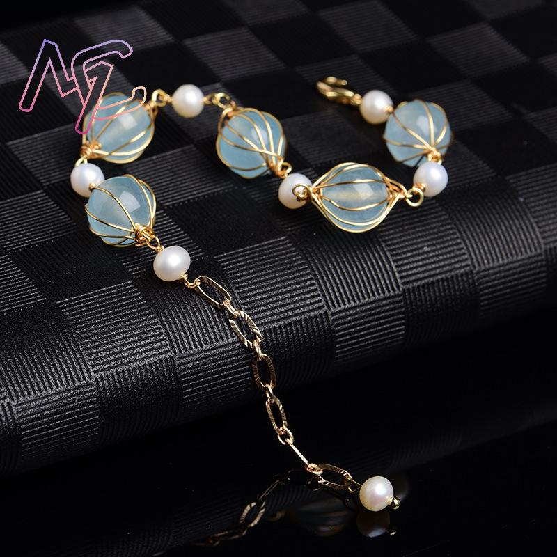 Blue Natural Jade Bead Earring - đánh giá và giá Earrings