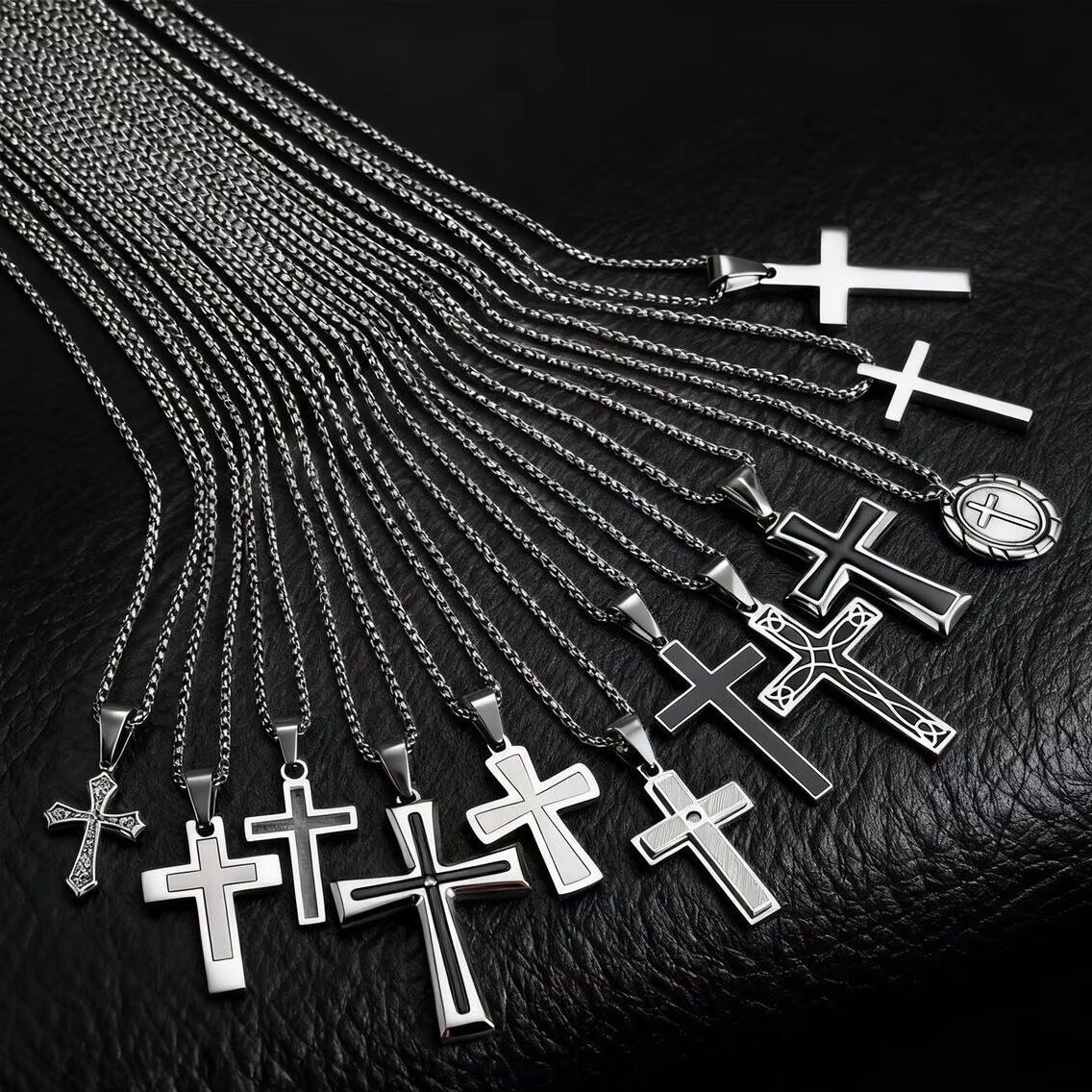 Hip Hop Punk Cross Necklace fo - đánh giá và giá Cuban Link Chain 12Mm