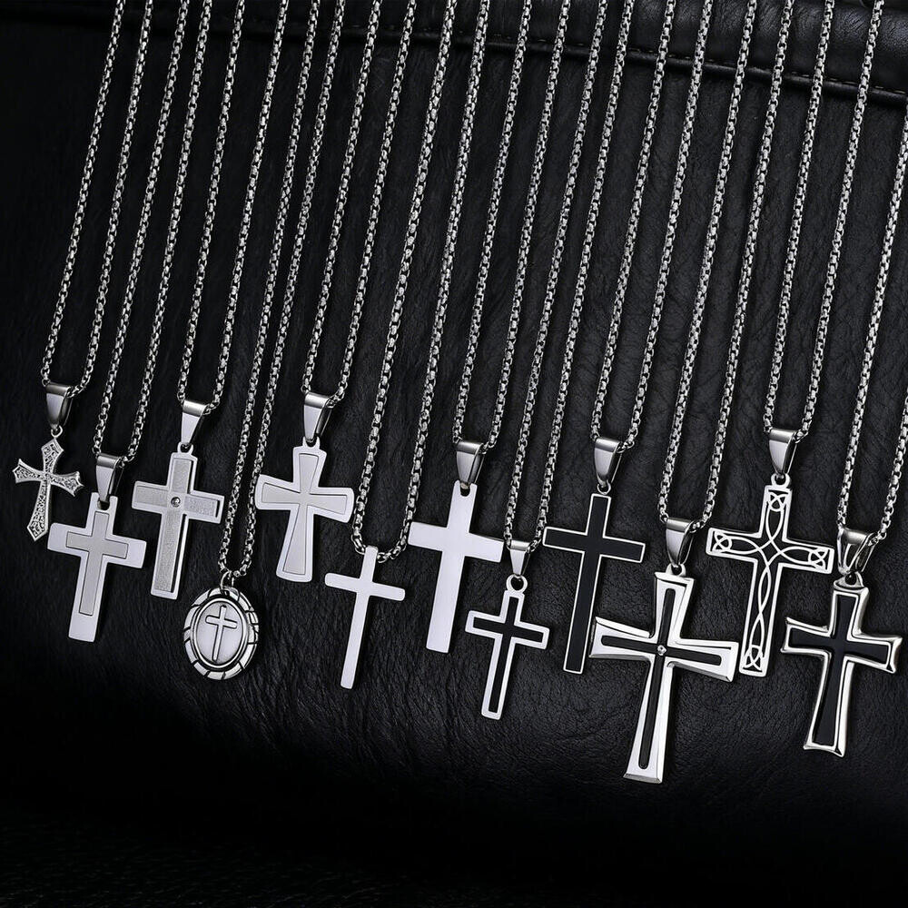 Hip Hop Punk Cross Necklace fo - đánh giá và giá Cuban Link Chain 12Mm
