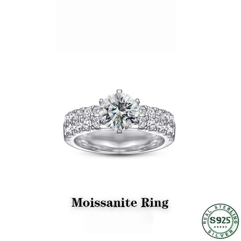 Hot selling fashion 100% s925  - đánh giá và giá Moissanite Engagement Ring 1 Carat