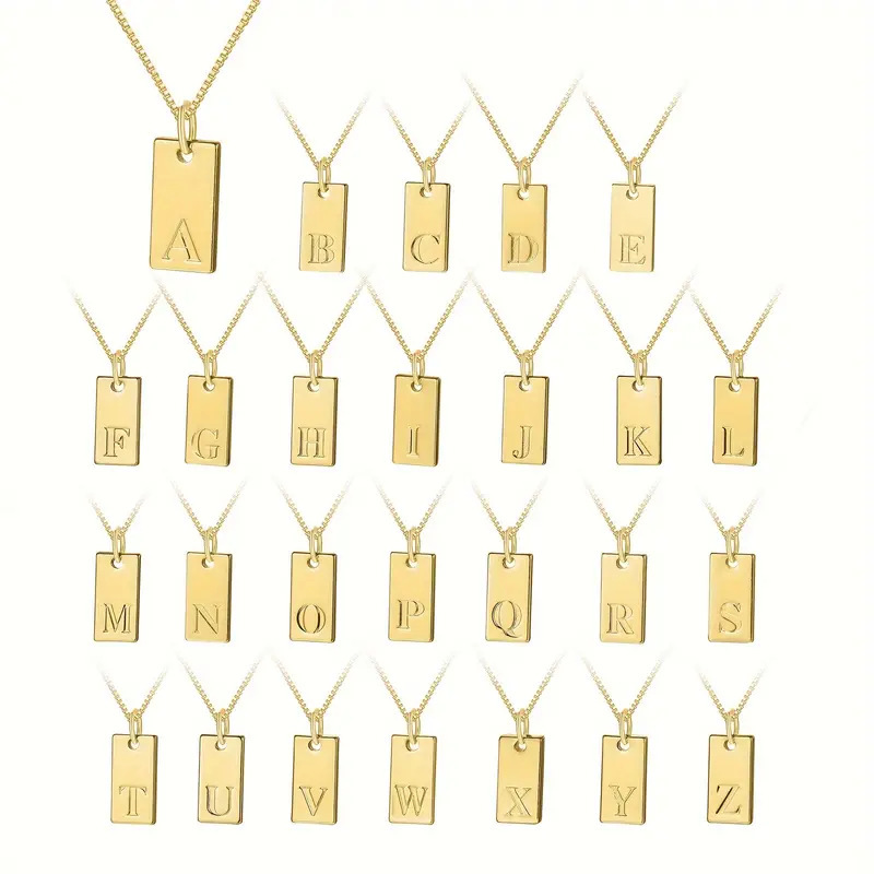 Tiny Square 26 Initial Letters - đánh giá và giá Initial Letter Necklace 18K Gold