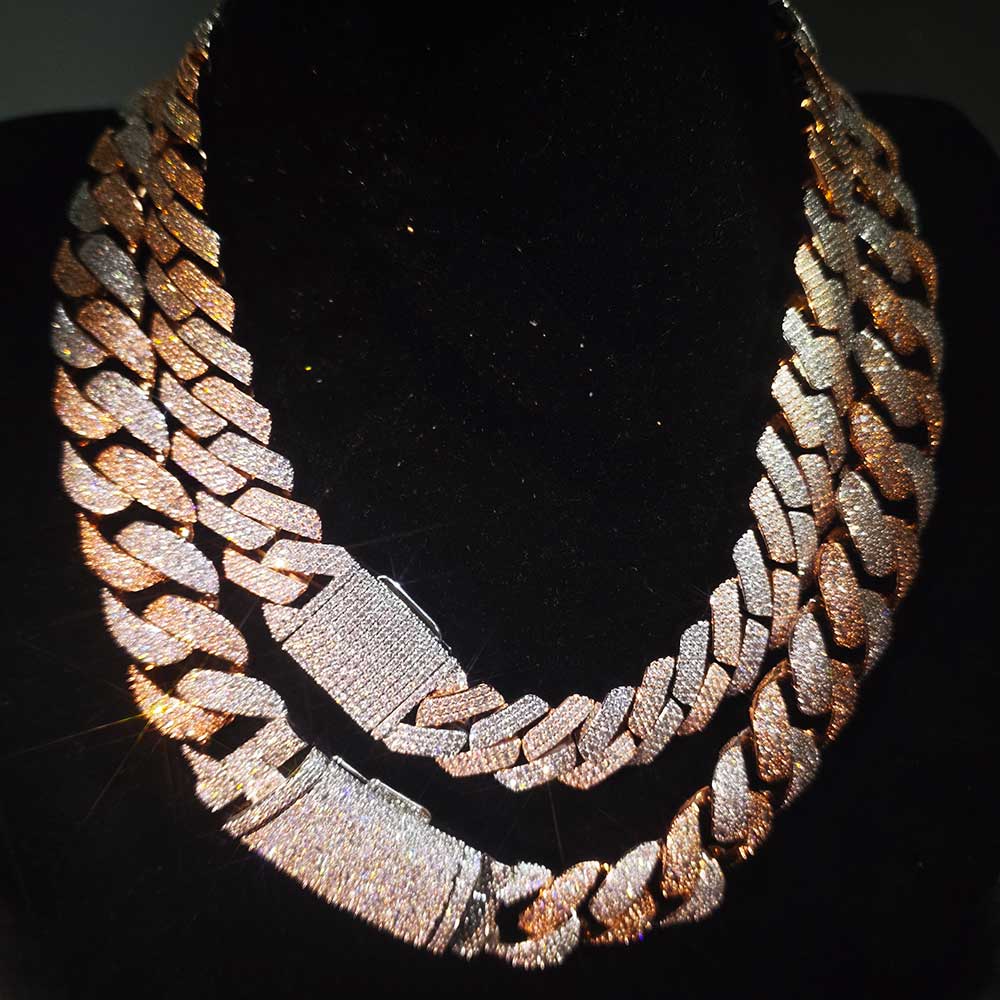 Nuoya Two Tone Mosaic Chain Fu - đánh giá và giá Cuban Link Chain 12Mm